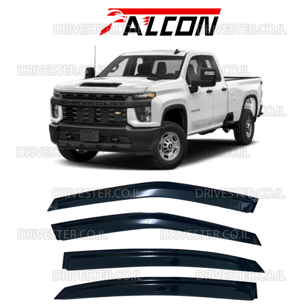 מגני רוח הדבקה Falcon לשברולט סילברדו קבינה וחצי 2019+